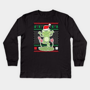 Ugly Christmas Sweaters Cottagecore Frog Kids Long Sleeve T-Shirt